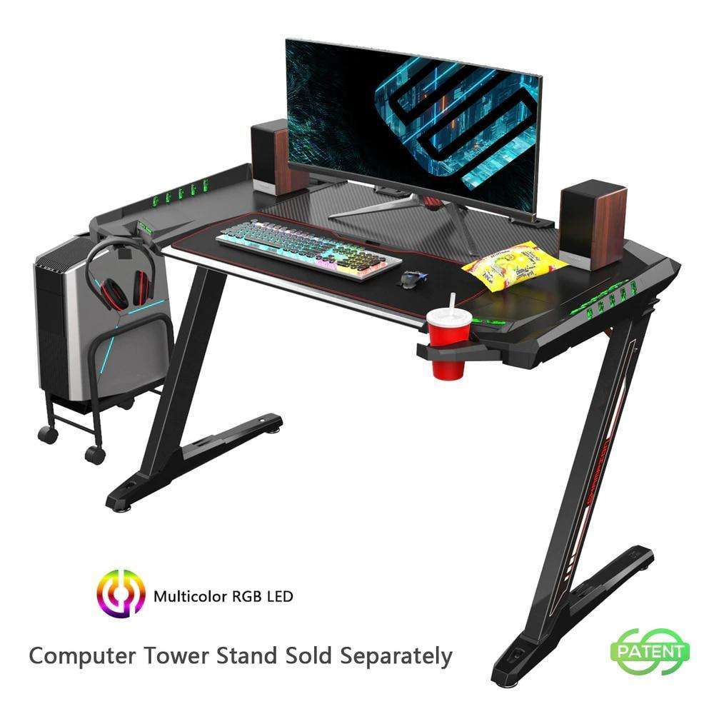 Eureka Ergonomic General Series Z2 51'' E-sports Gaming Desk with RGB Lights - Desert Games