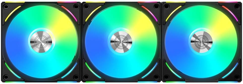 Lian-Li UNI Fan AL120 V2 Three Black, Pack of 3 | G99.12ALV23B.00 - Desert Games