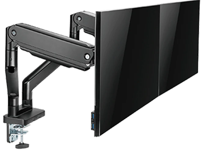 Twisted Minds Dual Monitor Heavy Duty Spring Assisted Monitor Arm USB Port TM-60-C012