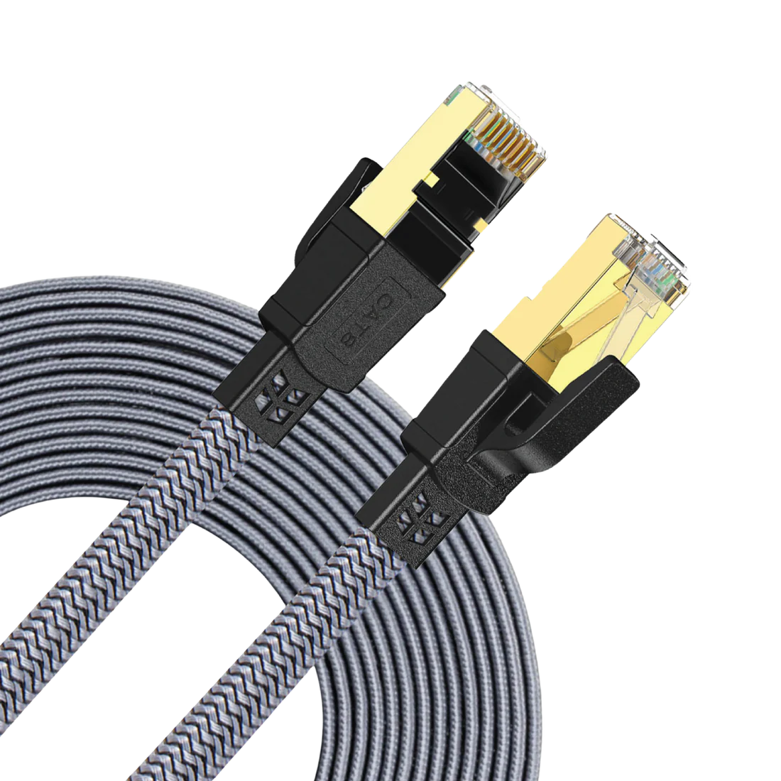Twisted Minds Flat Braided Network Cable ,Transmission Rate 40GBPS / 2000MHZ , 10M - TM-CAT8-10M - Desert Games