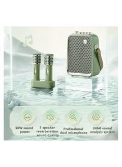 Divoom Songbird HQ - 50W Bluetooth Speaker with Karaoke Dual Wireless Microphones - Green