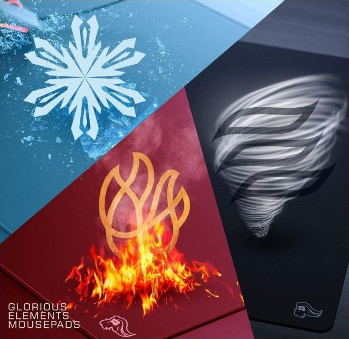 Glorious PC Gaming Element Gaming Surface, 460X410X4MM - Fire Black | GLO-MP-ELEM-FIRE