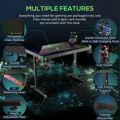 Eureka Ergonomic General Series GTG-I43 E-Sports Computer Desk - Explorer Edition - Desert Games