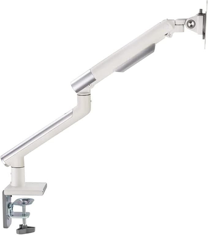 Twisted Minds Premium Aluminum Adjustable Single Monitor Desk Mount for 17 to 32 inch Computer Monitor, White
