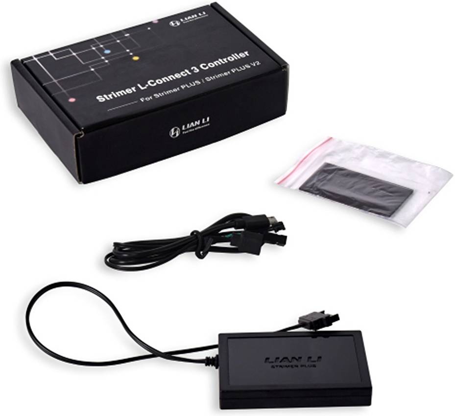 Lian Li Strimer L-Connect 3 Controller, For Strimer Plus & Strimer Plus V2, For 8-Pin/24-Pin & Triple 8-Pin Cables, Compatible with L-Connect 3 Software, Black | G89.PW24PV2-1.00