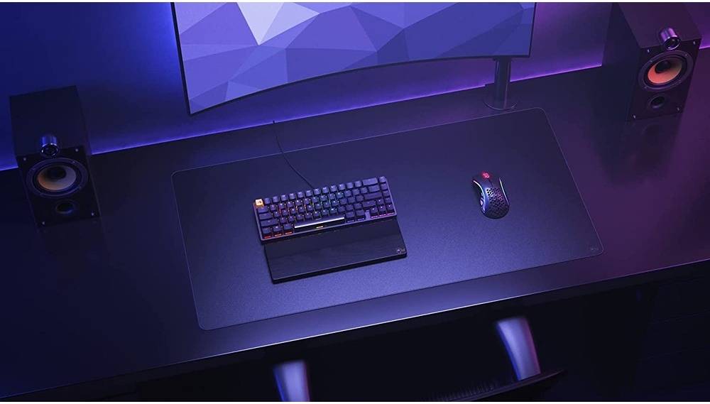 Glorious XXL Extended Gaming Mouse Mat/Pad - Stealth Edition - Large, Wide (XXL Extended) Black Cloth Mousepad, Stitched Edges, 18"x36" | G-XXL-STEALTH