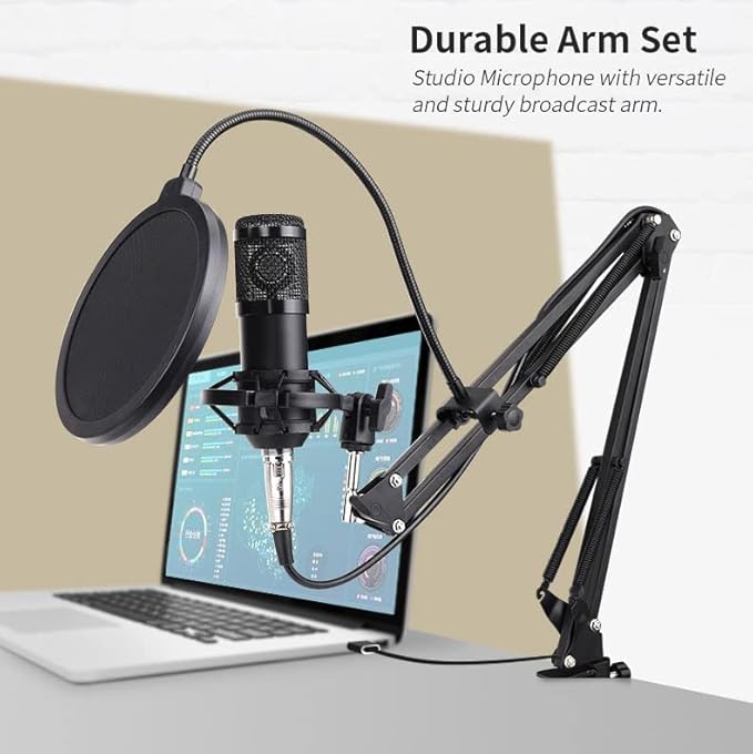 Twisted Minds W104 – Desk-Mounted Usb Condenser Microphone For Pc, Ps4, Ps5 And Mac, Uni-Directional Polar Pattern, Boom Stand Great Gaming, Streaming & Podcasts - Desert Games