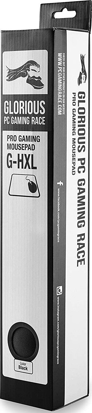 Glorious XL Heavy Gaming Mouse Mat/Pad - XLarge, Thick, Stitched Edges, Black Cloth Mousepad (16" x 18") | G-HXL