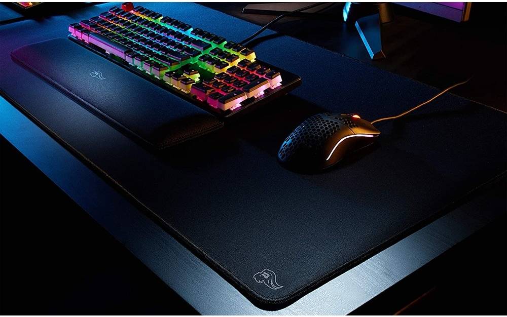 Glorious XXL Extended Gaming Mouse Mat/Pad - Stealth Edition - Large, Wide (XXL Extended) Black Cloth Mousepad, Stitched Edges, 18"x36" | G-XXL-STEALTH