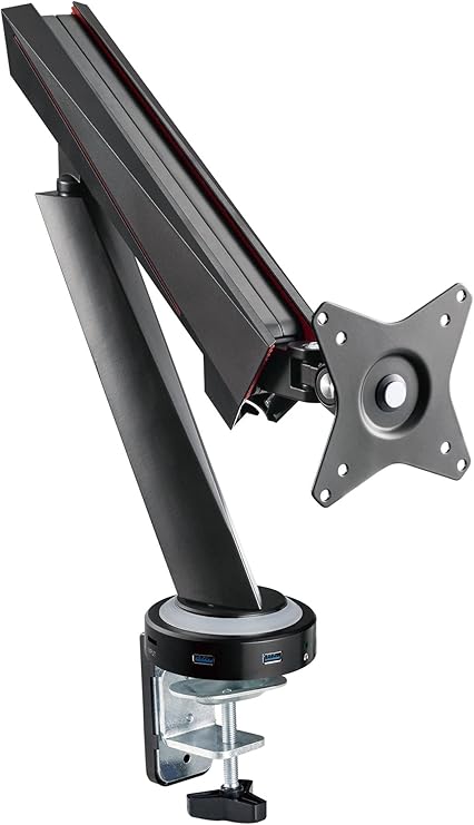 Twisted Mind Single RGB Monitor Mount, Spring-Assisted, Pro Gaming Monitor, Arm With Usb | LDT39-C012U
