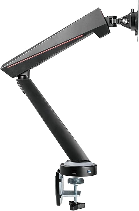 Twisted Mind Single RGB Monitor Mount, Spring-Assisted, Pro Gaming Monitor, Arm With Usb | LDT39-C012U