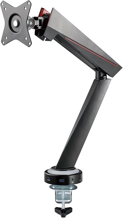 Twisted Mind Single RGB Monitor Mount, Spring-Assisted, Pro Gaming Monitor, Arm With Usb | LDT39-C012U
