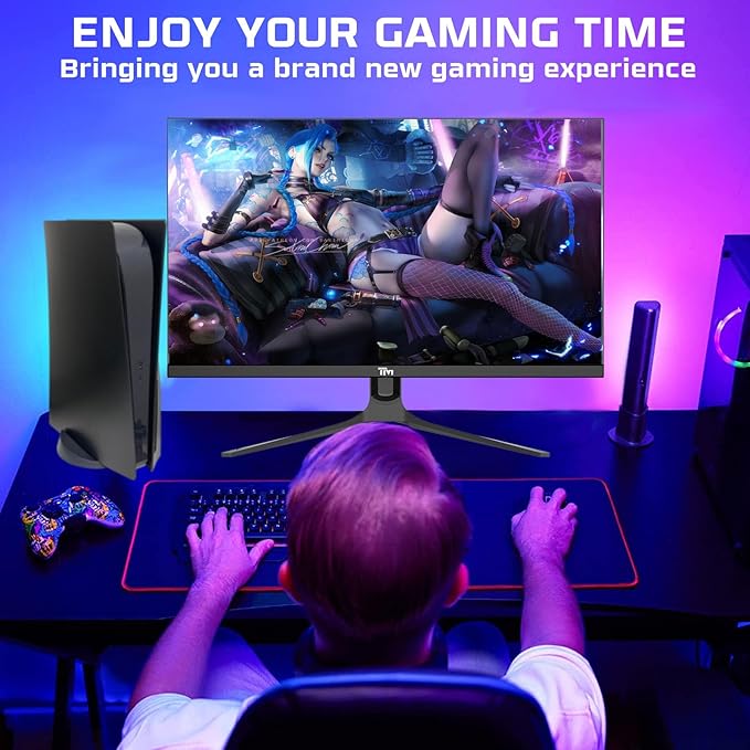 TWISTED MINDS TM27QHD180IPS Blaze Series, Flat 27 inch, 2560x1440p QHD IPS Panel, 180Hz, 0.5MS Response Time, HDR Black Gaming Monitor, HDMI 2.1 - Desert Games