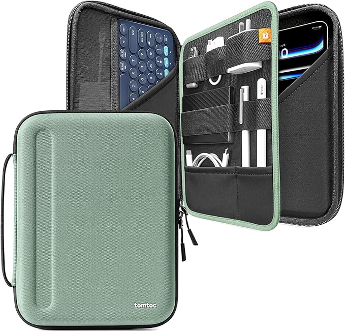 Tomtoc Portfolio Case for 11 Inch iPad Pro, Carrying Storage Sleeve Bag with Accessories Compartment - Desert Games