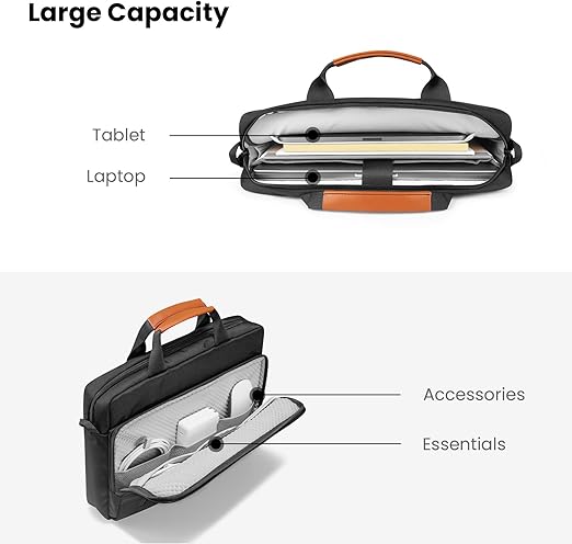 Tomtoc Defender - A50 Laptop Briefcase, 13-15.6 Inch Shoulder Bag - Black - Desert Games