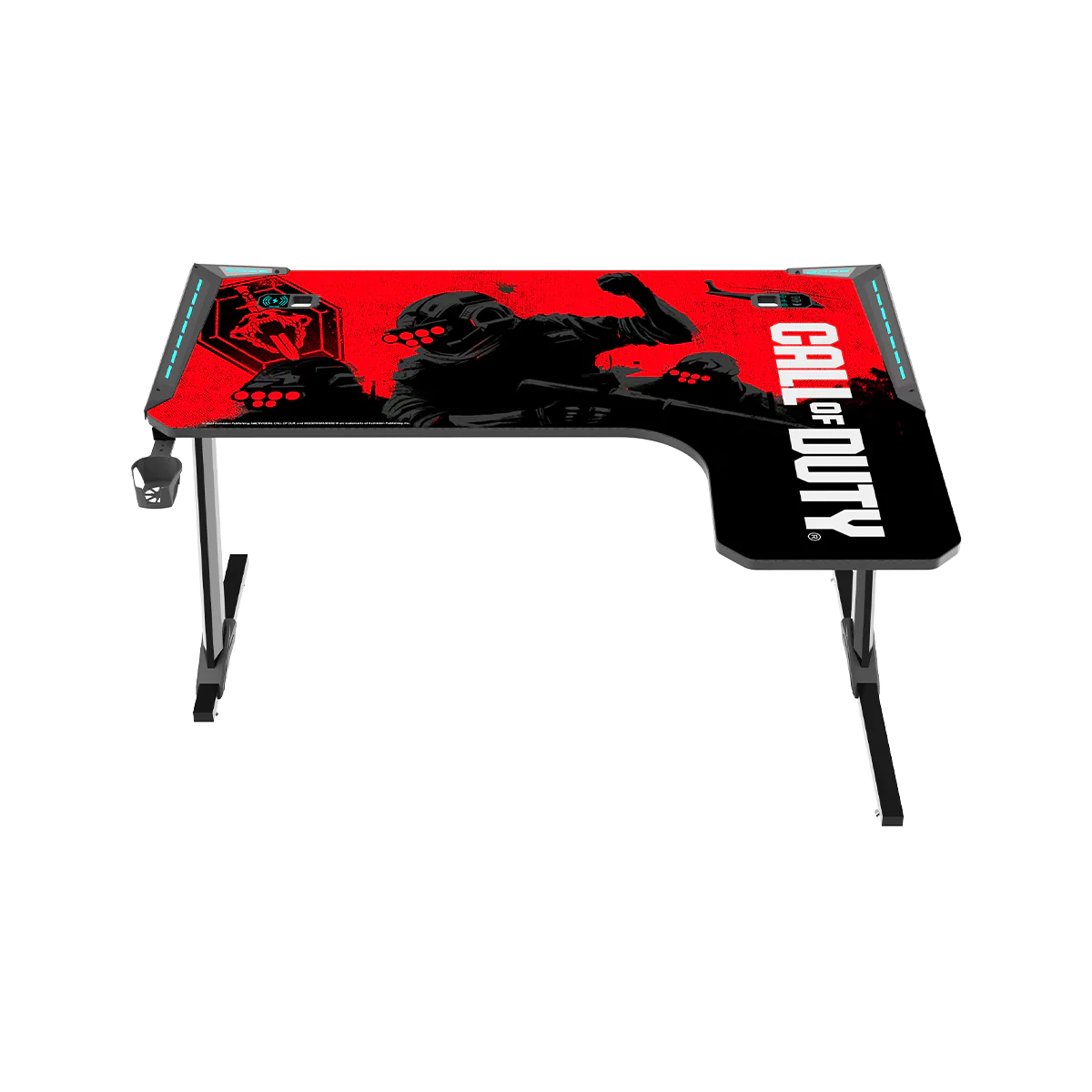 GAMEON Call Of Duty (COD) Phantom XL-R Series L-Shaped RGB Flowing Light Gaming Desk
