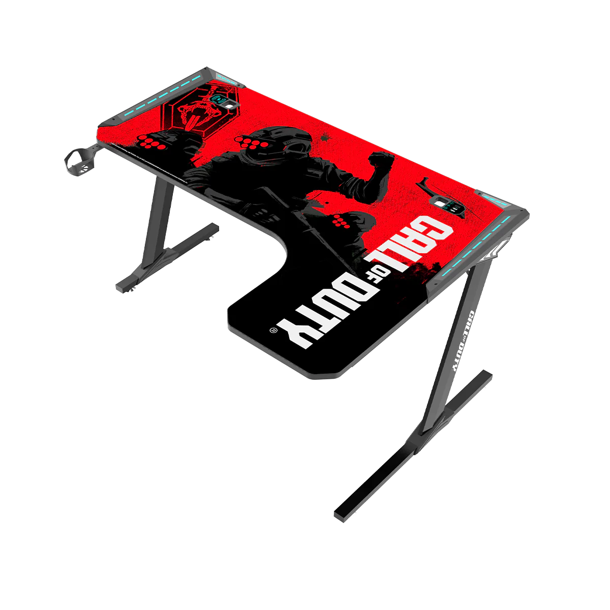 GAMEON Call Of Duty (COD) Phantom XL-R Series L-Shaped RGB Flowing Light Gaming Desk