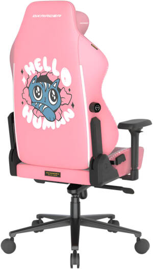 DXRacer Craft Pro Hello Human Cat Edition Gaming Chair, Large - Pink