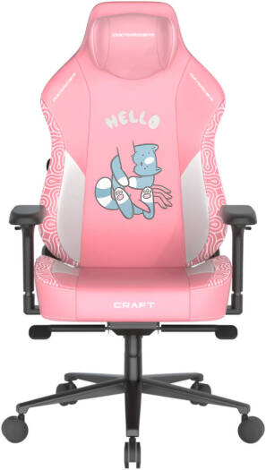 DXRacer Craft Pro Hello Human Cat Edition Gaming Chair, Extra Large - Pink