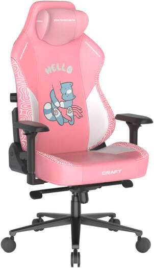 DXRacer Craft Pro Hello Human Cat Edition Gaming Chair, Extra Large - Pink
