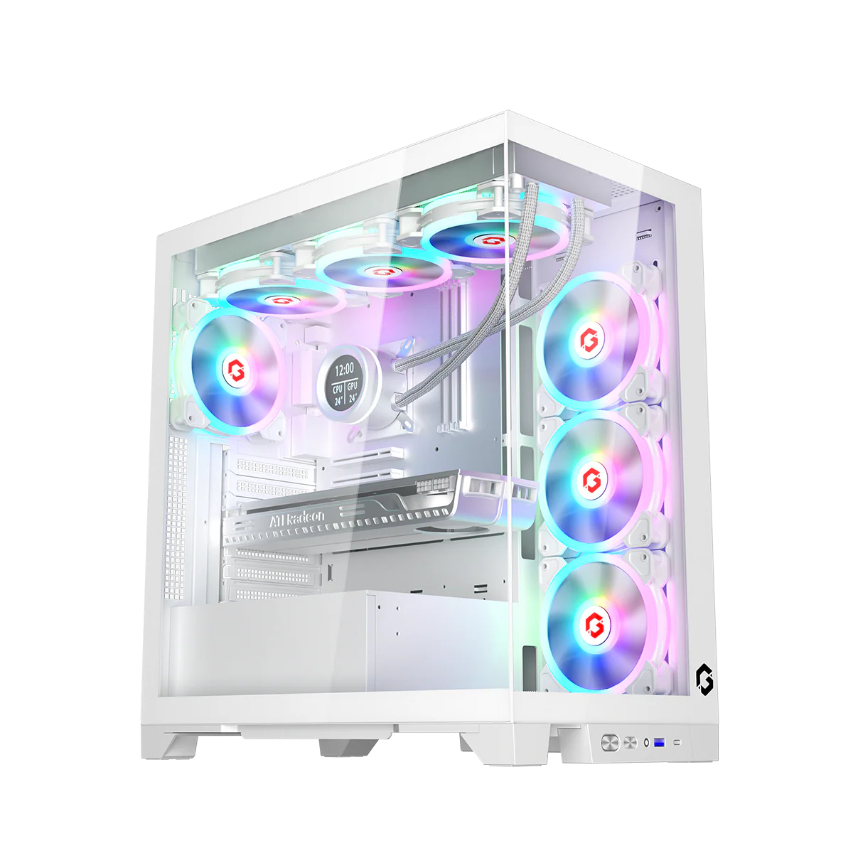 GAMEON Emperor Arctic IV Series Mid Tower Gaming Case - White