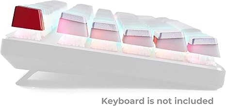 Glorious Aura V1 Pudding Keycaps - Double Shot PBT Translucent for Mechanical Keyboards- White G-104-WAURA - Desert Games