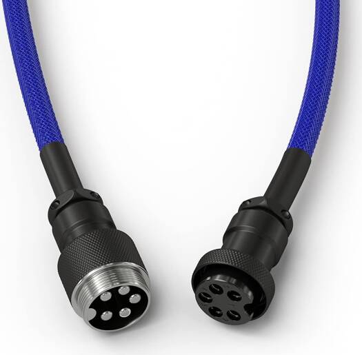 Glorious Coiled USB Type-C Keyboard Cable - Cobalt  GLO-CBL-COIL-COBALT - Desert Games