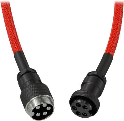 Glorious USB-C Crimson Braided Coiled Cable, Mechanical Gaming Keyboards - Red  GLO-CBL-COIL-RED - Desert Games