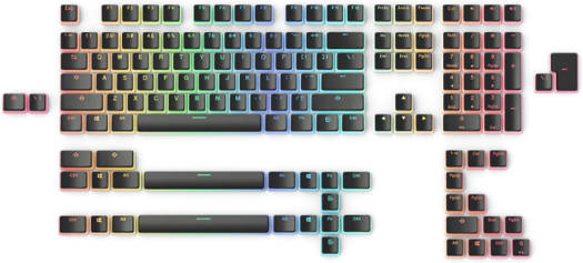 Glorious Aura V2 PBT Pudding Keycaps for Mechanical Keyboards - Black GLO-KC-AURA2-B - Desert Games