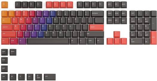 Glorious PBT Celestial Fire ANSI Mechanical Keycaps, 114 Keys  GLO-KC-GPBT-CF - Desert Games