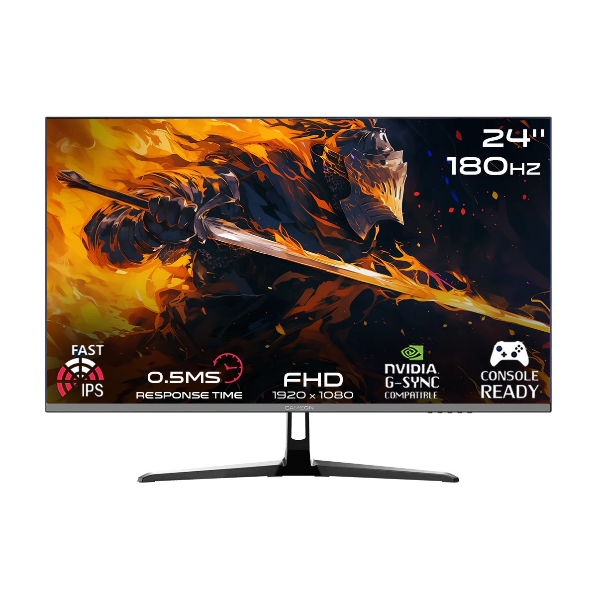 GAMEON GOPS24180IPS Pro Series 24" FHD, 180Hz, MPRT 0.5ms, HDMI 2.1, IPS Gaming Monitor (Supports PS5) - Black