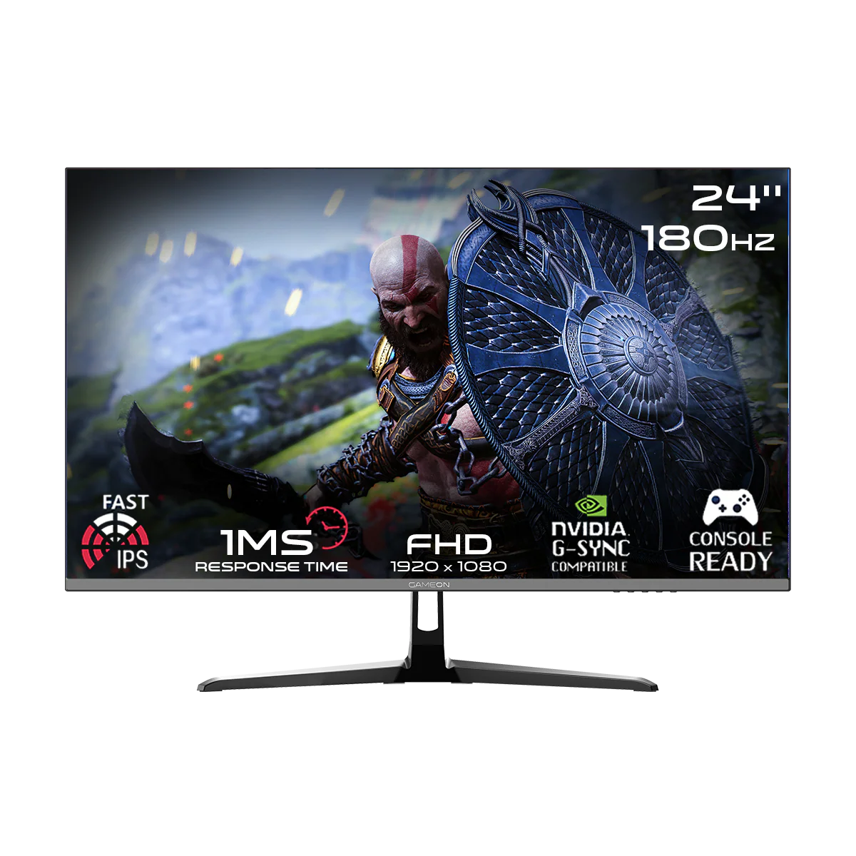 GAMEON GOPS24180VA Pro Series 24" FHD, 180Hz, MPRT 0.5ms, HDMI 2.1, Fast VA Panel Gaming Monitor (Supports PS5) - Black