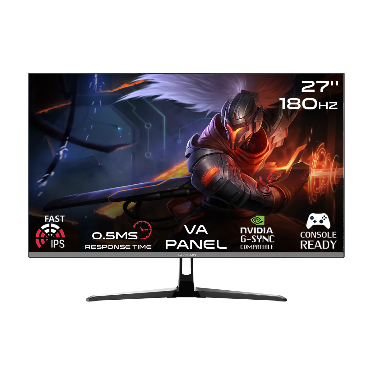 GAMEON GOPS27180VA Pro series 27" FHD, 180Hz, MPRT 0.5ms, HDMI 2.1, Fast VA Panel Gaming Monitor (Supports PS5) - Black