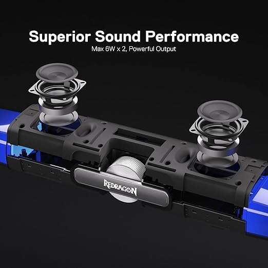 Redragon GS512 RGB Desktop Speakers, 2.0 PC Computer Stereo Soundbar