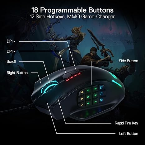 Redragon M908 Impact RGB LED MMO Gaming Mouse