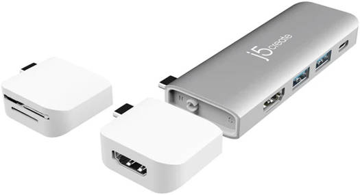 J5 Create Ultradrive Kit USB-C Dual-Display Modular Dock - Silver - Desert Games