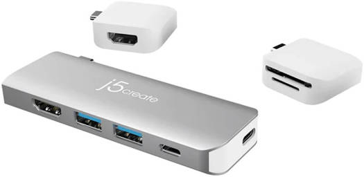 J5 Create Ultradrive Kit USB-C Dual-Display Modular Dock - Silver - Desert Games