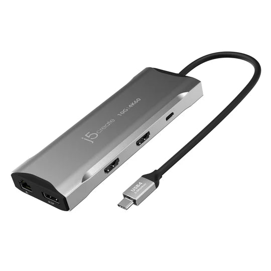 J5 Create 4K60 Elite USB-C® Triple-Monitor 10Gbps Mini Dock
