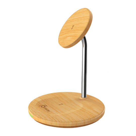 J5 Create Wood Grain 2-in-1 Magnetic Wireless Charging Stand