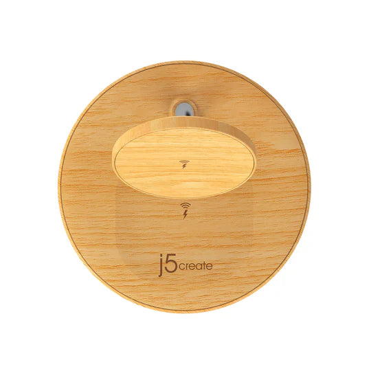 J5 Create Wood Grain 2-in-1 Magnetic Wireless Charging Stand