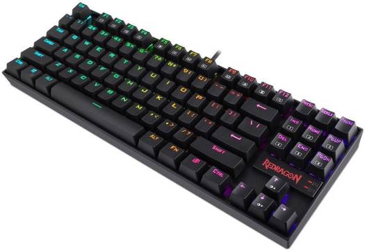 Redragon K552-RGB-2 Wired TKL 75% Mechanical Gaming Keyboard, Outemu Blue Switches, Metal + ABS Construction, Black K552RGB-2