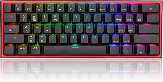 Redragon Fizz Pro K616-RGB Bluetooth, 2.4G,Wired RGB Mechanical Gaming Keyboard - Black