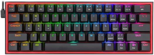 Redragon FIZZ K617 60% Wired Mechanical Keyboard, Red Switches
