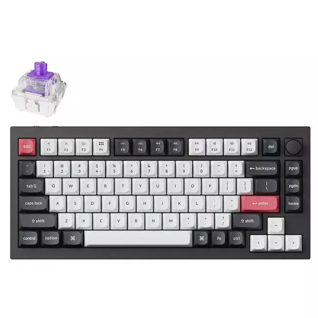Keychron Q1 HE QMK Wireless Custom 75% Mechanical Keyboard - Black Q1H-M1-AR