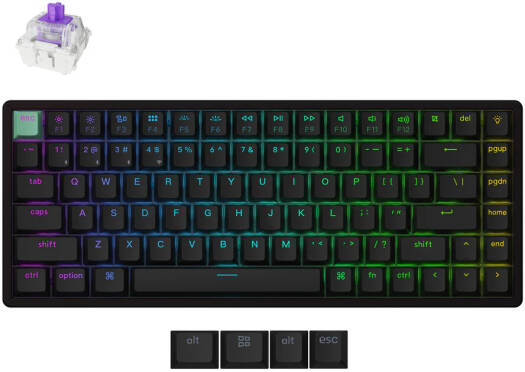 Keychron K2 HE Wireless Magnetic Switch Custom Keyboard, English-Arabic Layout - Black K2H-J1-AR