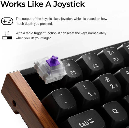 Keychron K2 HE, Wireless Mechanical Keyboard, English-Arabic Keyboard - White K2H-Q1-AR