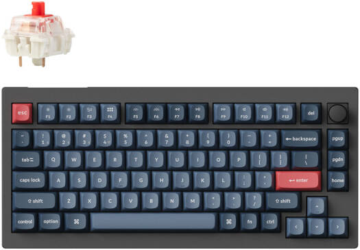 Keychron V1 Max QMK/VIA Wireless Custom Mechanical Keyboard, English-Arabic Layout - Black V1M-D1-AR