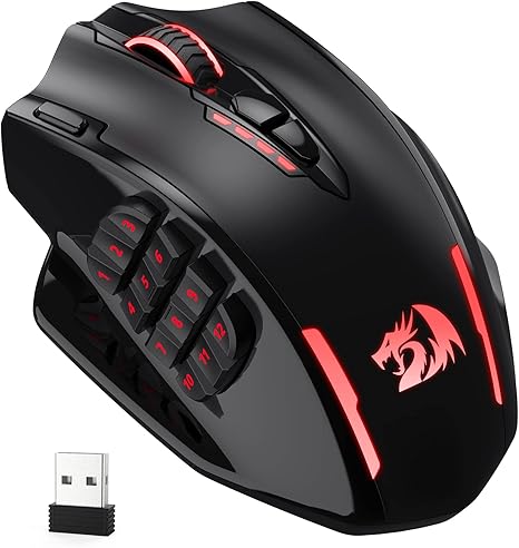 Redragon M913 Impact Elite Wireless Gaming Mouse, 16000 DPI Wired/Wireless RGB Mouse