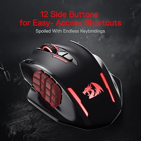 Redragon M913 Impact Elite Wireless Gaming Mouse, 16000 DPI Wired/Wireless RGB Mouse