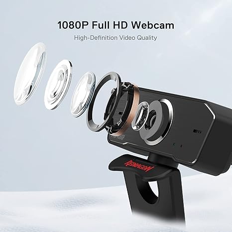 Redragon GW800 1080P PC Webcam with Built-in Dual Microphone